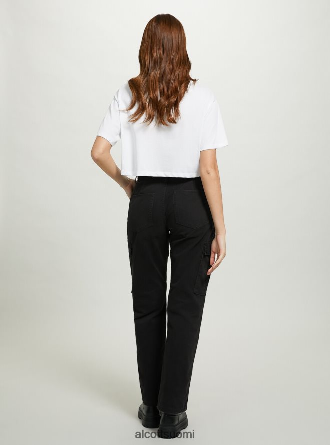 vaatetus fi Alcott naiset twill cargo-housut bk1 musta HL28P0331