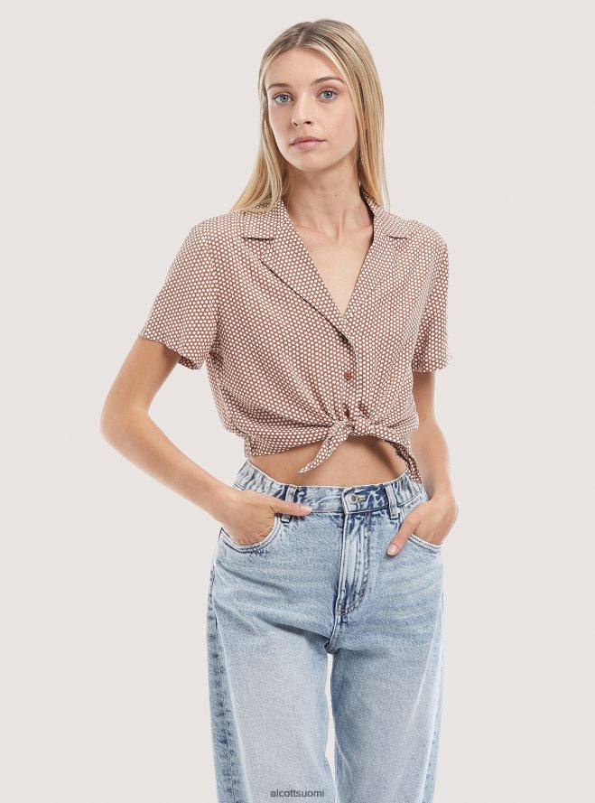 vaatetus fi Alcott naiset camicia crop con nodo musta HL28P0324