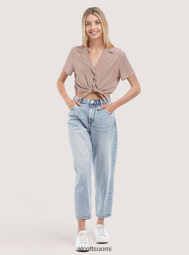 vaatetus fi Alcott naiset camicia crop con nodo musta HL28P0324