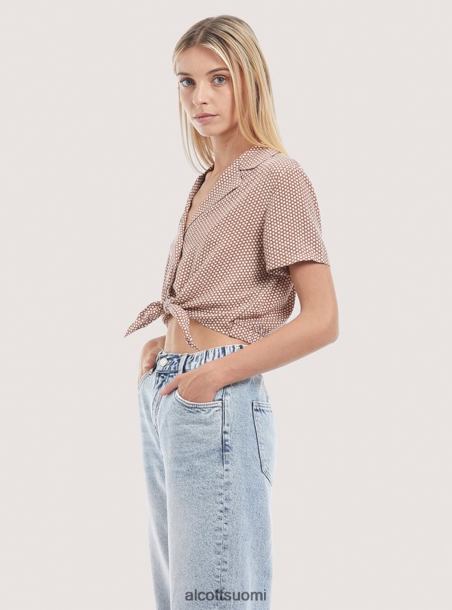 vaatetus fi Alcott naiset camicia crop con nodo musta HL28P0324