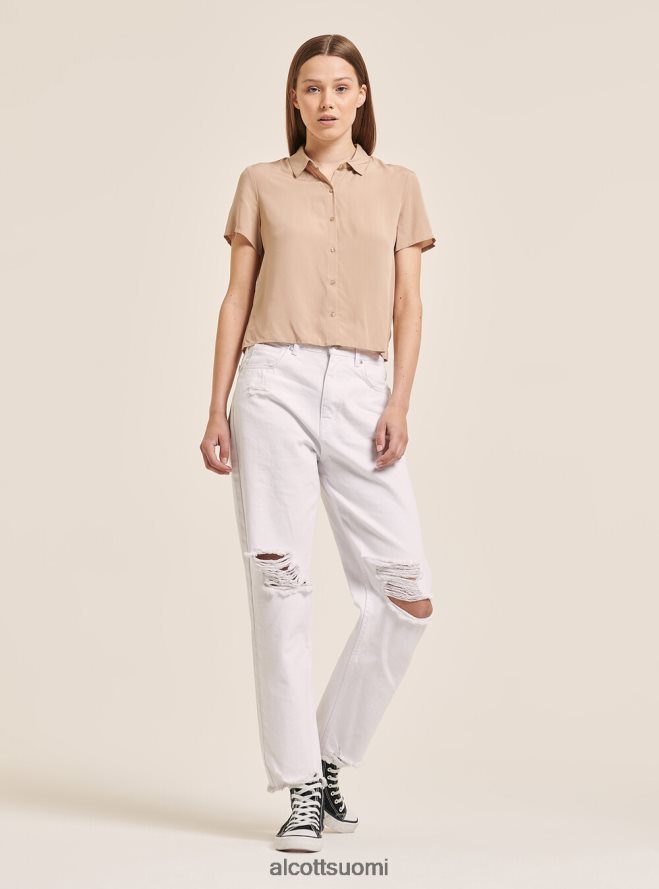vaatetus fi Alcott naiset leikattu paita rintataskulla wh3 valkoinen HL28P0294