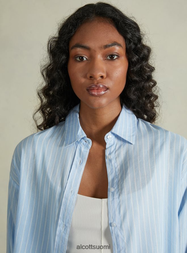 vaatetus fi Alcott naiset pellavasekoite raidallinen paita az3 azurre valo HL28P021