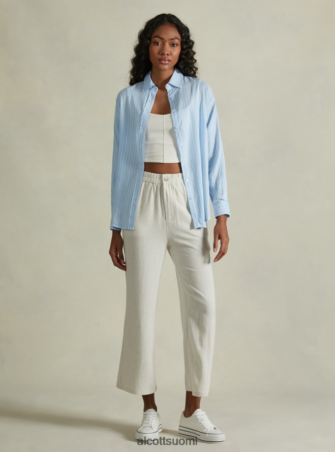 vaatetus fi Alcott naiset pellavasekoite raidallinen paita az3 azurre valo HL28P021