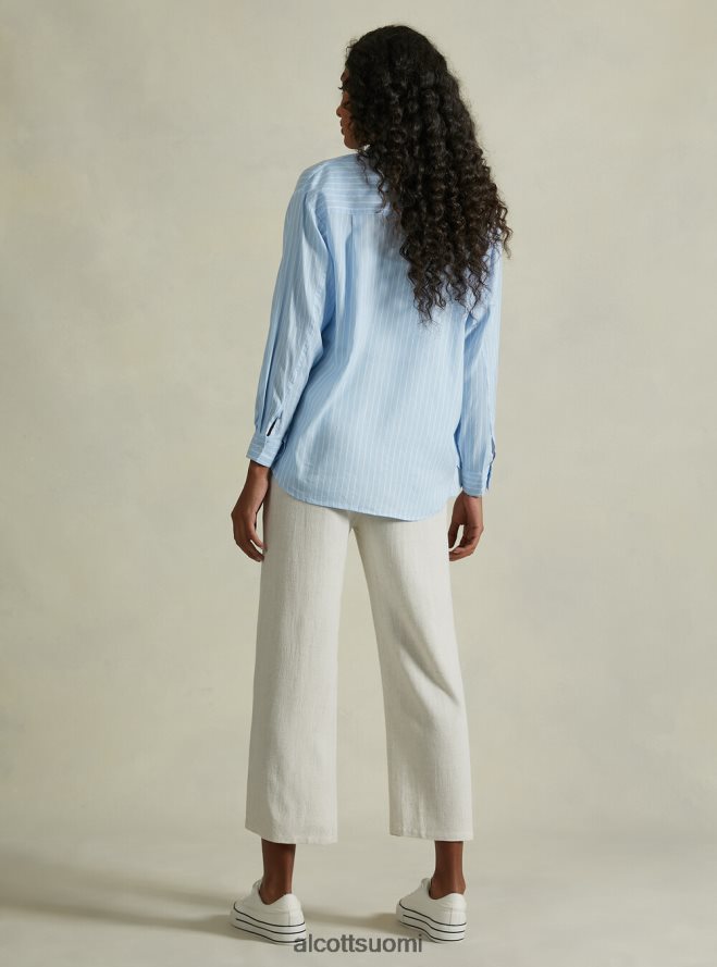 vaatetus fi Alcott naiset pellavasekoite raidallinen paita az3 azurre valo HL28P021