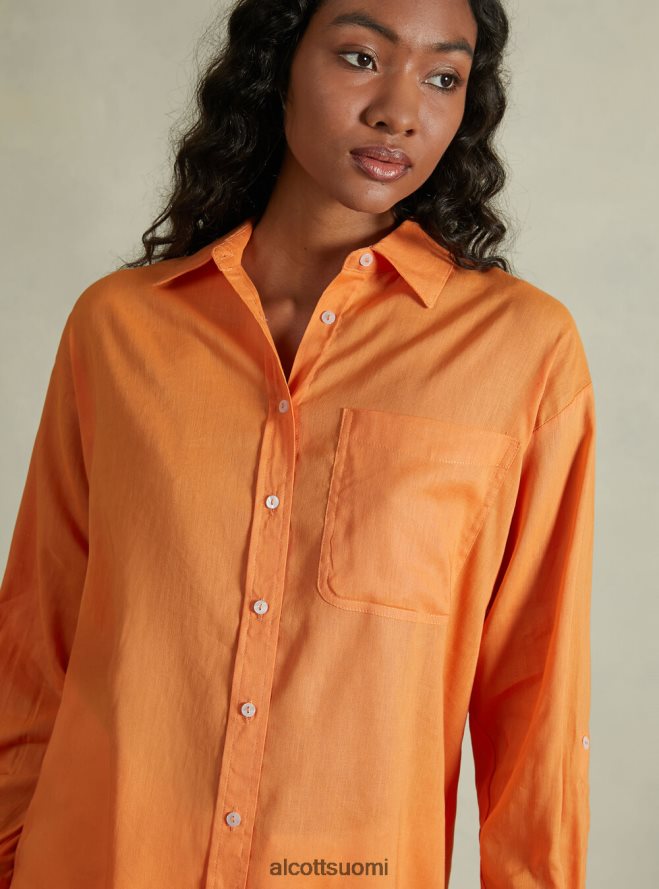 vaatetus fi Alcott naiset pellavasekoitepaita rintataskulla ga3 aqua vihreä valo HL28P0112