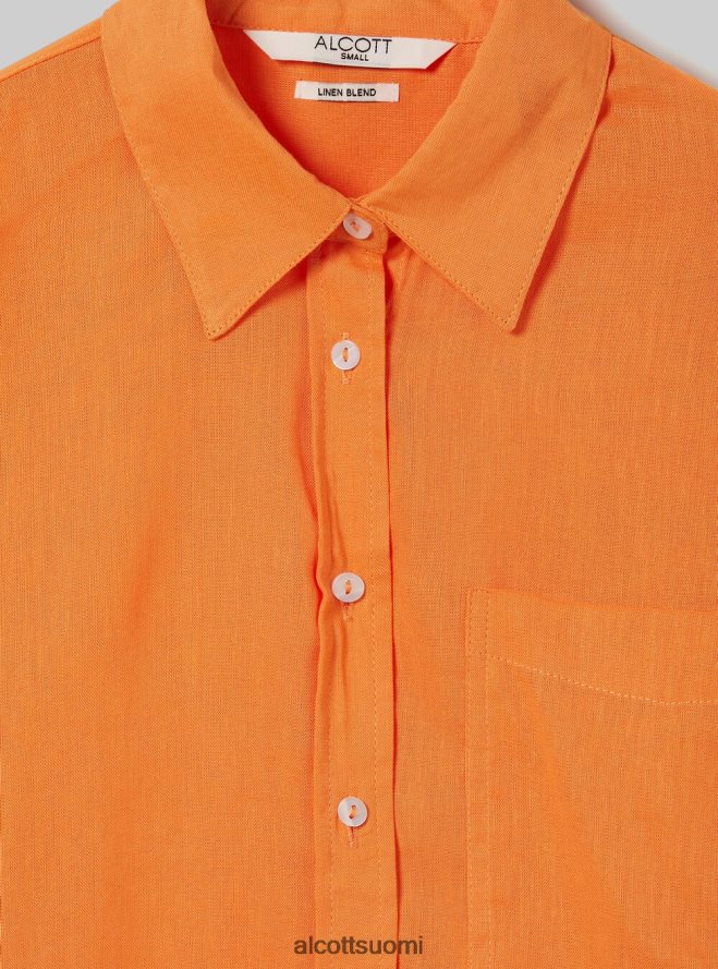 vaatetus fi Alcott naiset pellavasekoitepaita rintataskulla ga3 aqua vihreä valo HL28P0112