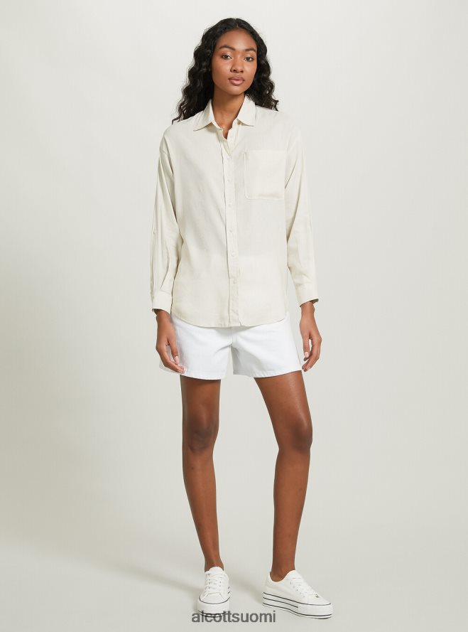 vaatetus fi Alcott naiset pellavasekoitepaita rintataskulla ga3 aqua vihreä valo HL28P0162