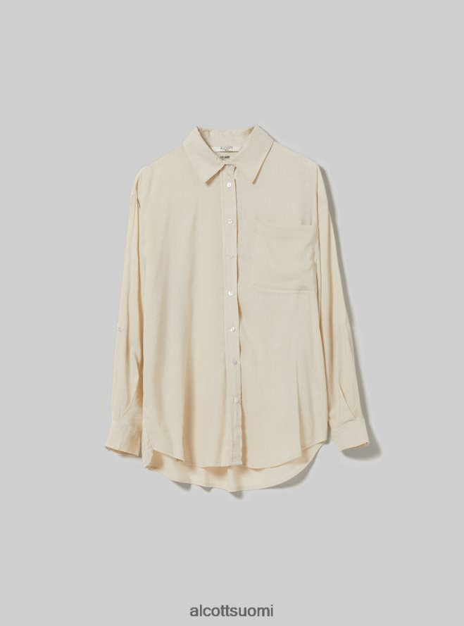 vaatetus fi Alcott naiset pellavasekoitepaita rintataskulla ga3 aqua vihreä valo HL28P0162