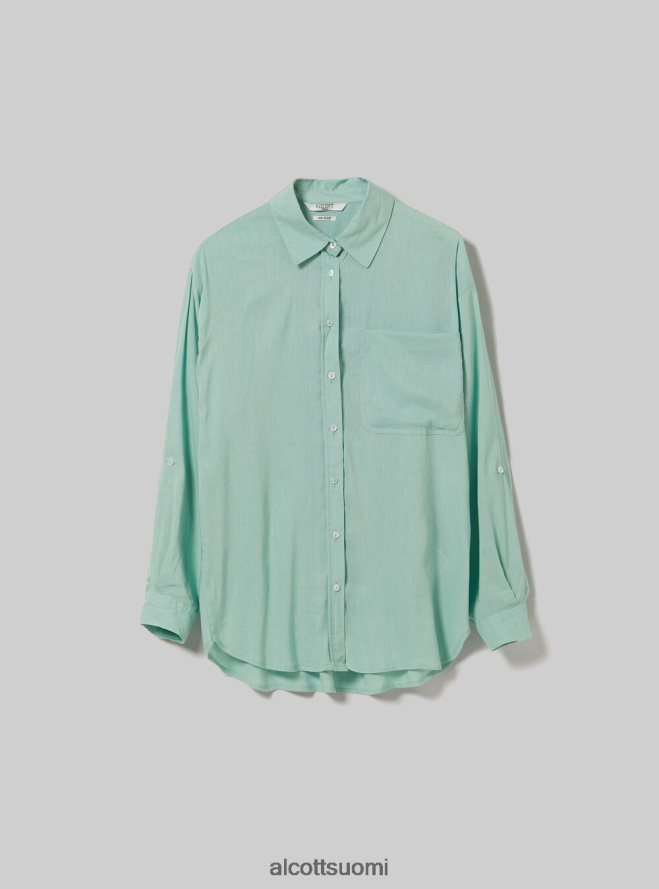 vaatetus fi Alcott naiset pellavasekoitepaita rintataskulla ga3 aqua vihreä valo HL28P0388