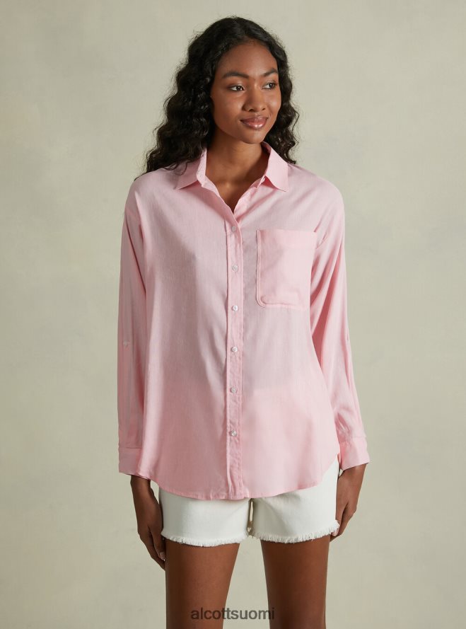 vaatetus fi Alcott naiset pellavasekoitepaita rintataskulla ga3 aqua vihreä valo HL28P0456