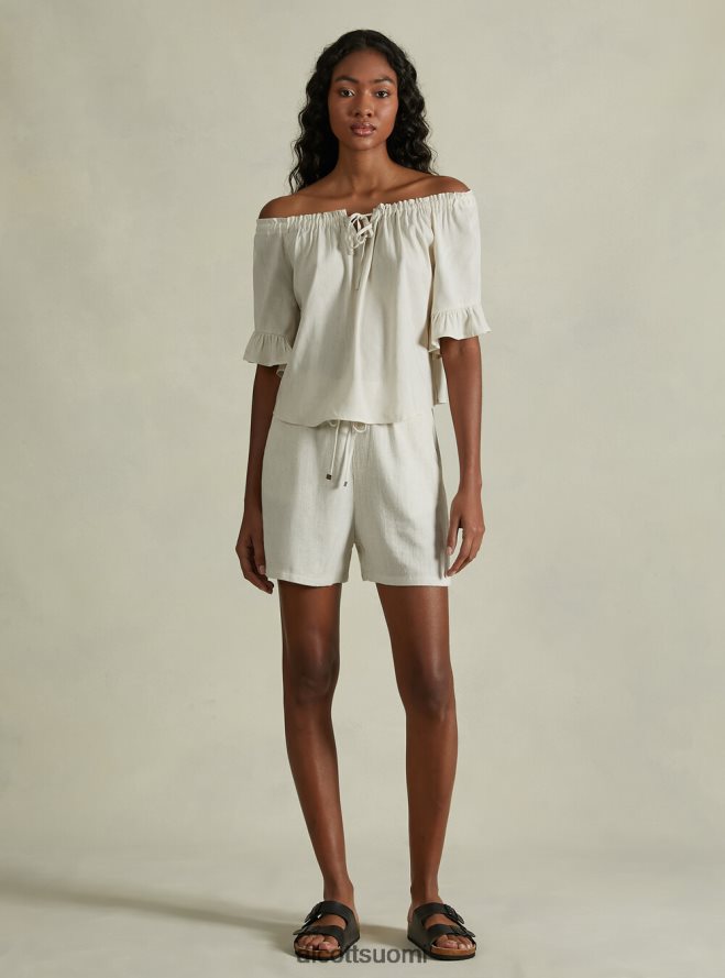 vaatetus fi Alcott naiset pellavasekoitepusero, jossa bardot-pääntie ky1 kaky tumma HL28P020