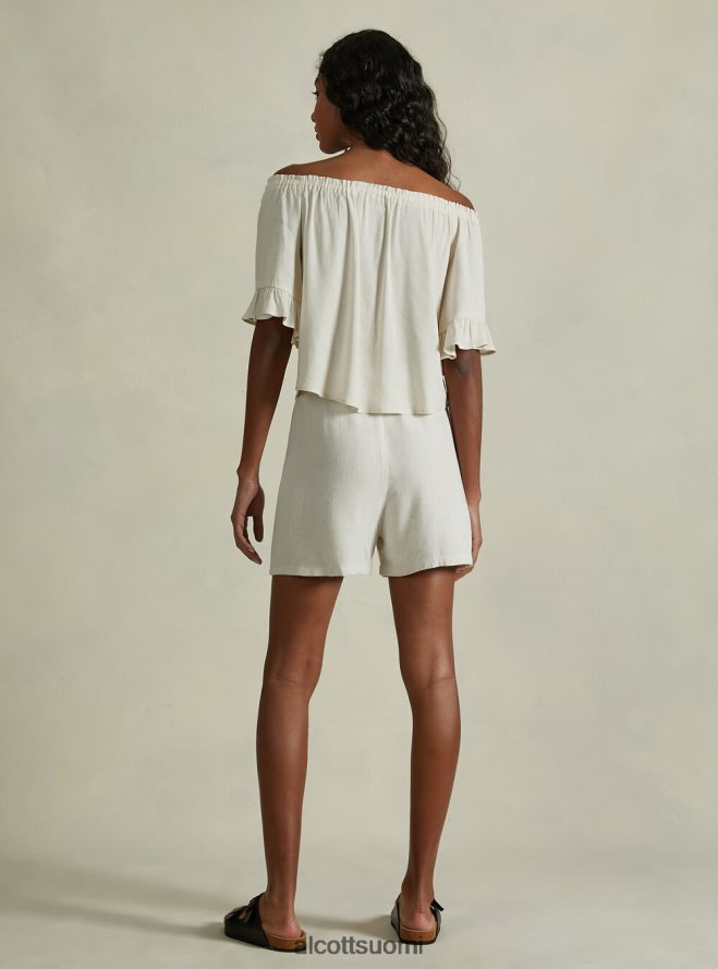 vaatetus fi Alcott naiset pellavasekoitepusero, jossa bardot-pääntie ky1 kaky tumma HL28P020