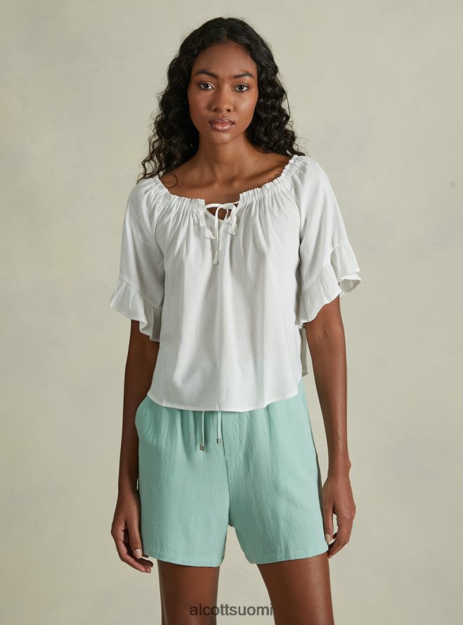 vaatetus fi Alcott naiset pellavasekoitepusero, jossa bardot-pääntie ky1 kaky tumma HL28P027