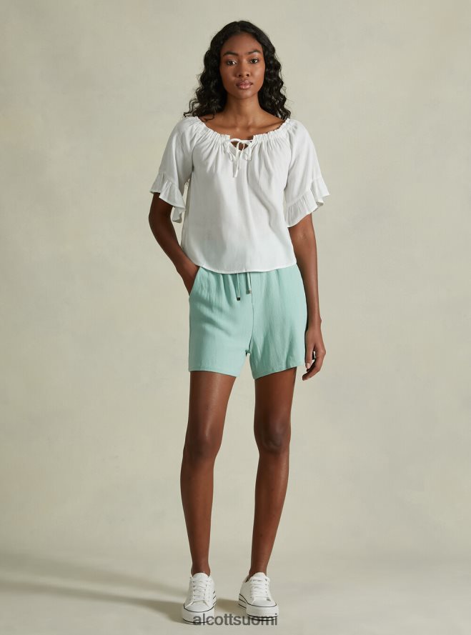 vaatetus fi Alcott naiset pellavasekoitepusero, jossa bardot-pääntie ky1 kaky tumma HL28P027