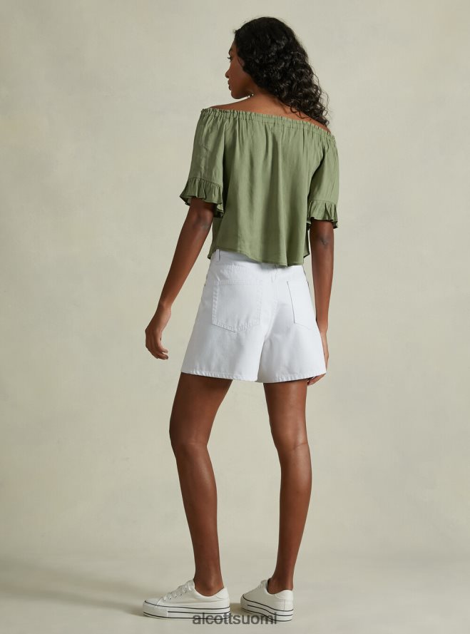 vaatetus fi Alcott naiset pellavasekoitepusero, jossa bardot-pääntie ky1 kaky tumma HL28P0394