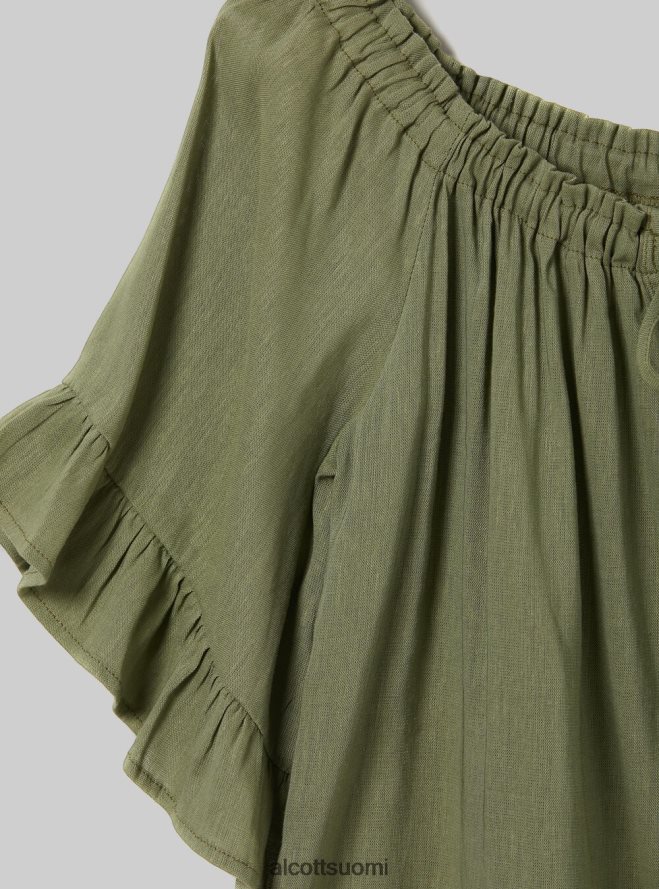 vaatetus fi Alcott naiset pellavasekoitepusero, jossa bardot-pääntie ky1 kaky tumma HL28P0394