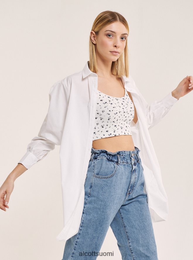 vaatetus fi Alcott naiset pitkä paita popliinikankaasta valkoinen HL28P0178