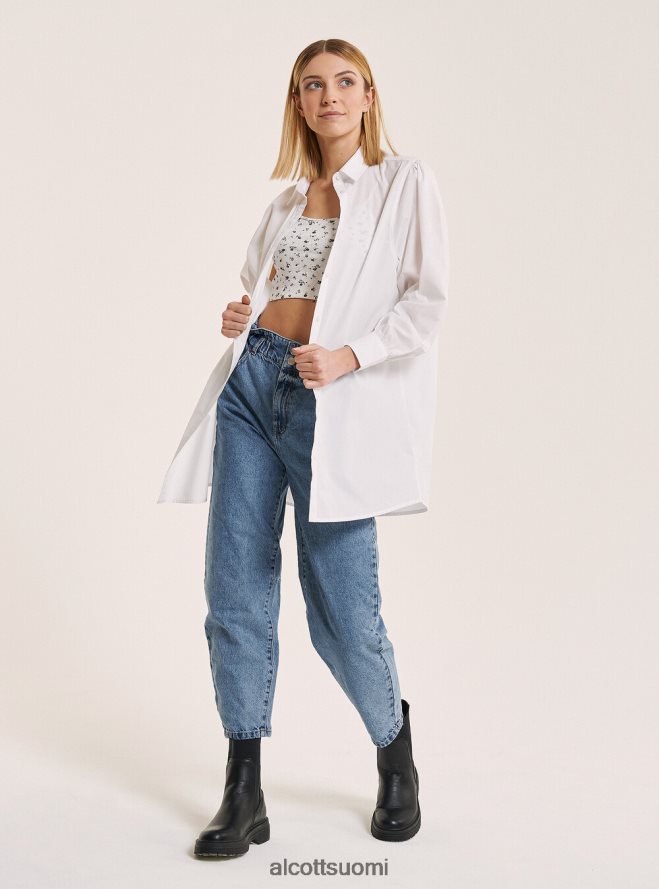 vaatetus fi Alcott naiset pitkä paita popliinikankaasta valkoinen HL28P0178