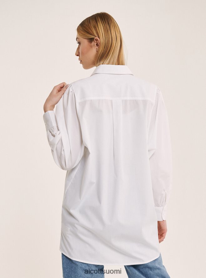vaatetus fi Alcott naiset pitkä paita popliinikankaasta valkoinen HL28P0178