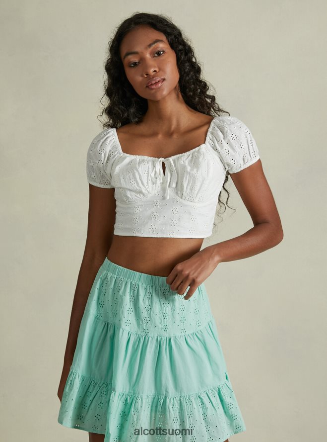 vaatetus fi Alcott naiset sangallo pitsiä lyhennetty pusero wh2 valkoinen HL28P0173