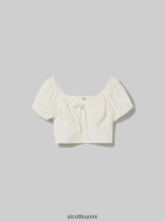 vaatetus fi Alcott naiset sangallo pitsiä lyhennetty pusero wh2 valkoinen HL28P0173
