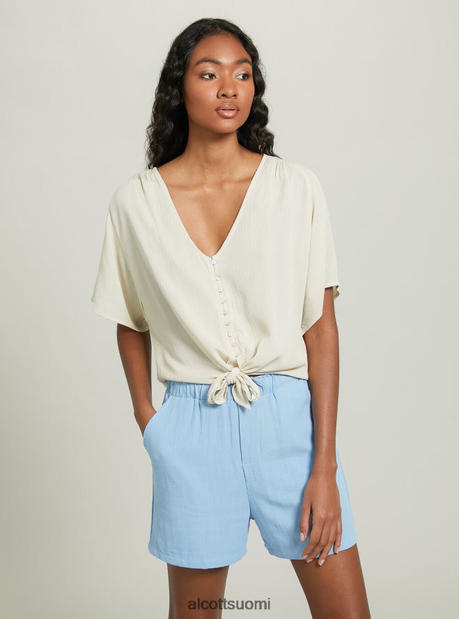 vaatetus fi Alcott naiset v-pääntie paita vyötäröllä solmu wh2 valkoinen HL28P0219