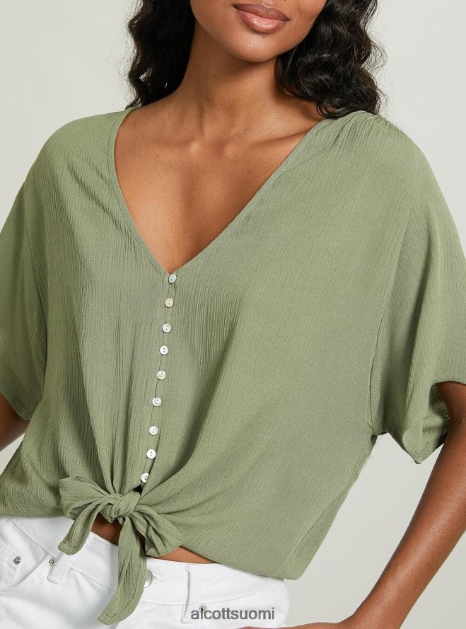 vaatetus fi Alcott naiset v-pääntie paita vyötäröllä solmu wh2 valkoinen HL28P0240