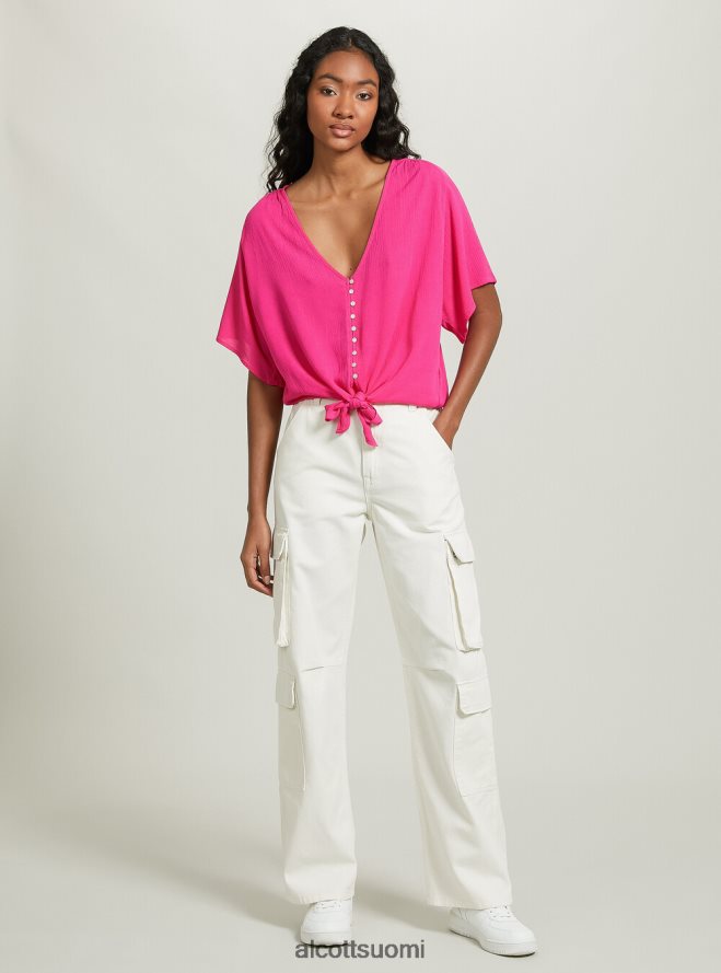 vaatetus fi Alcott naiset v-pääntie paita vyötäröllä solmu wh2 valkoinen HL28P0328