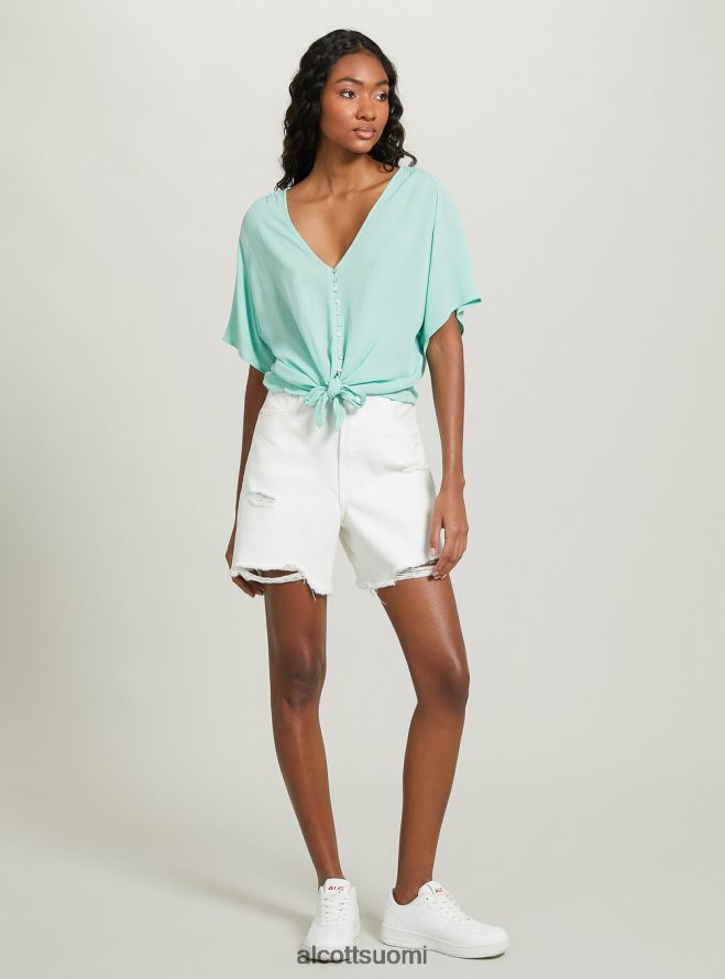 vaatetus fi Alcott naiset v-pääntie paita vyötäröllä solmu wh2 valkoinen HL28P0390