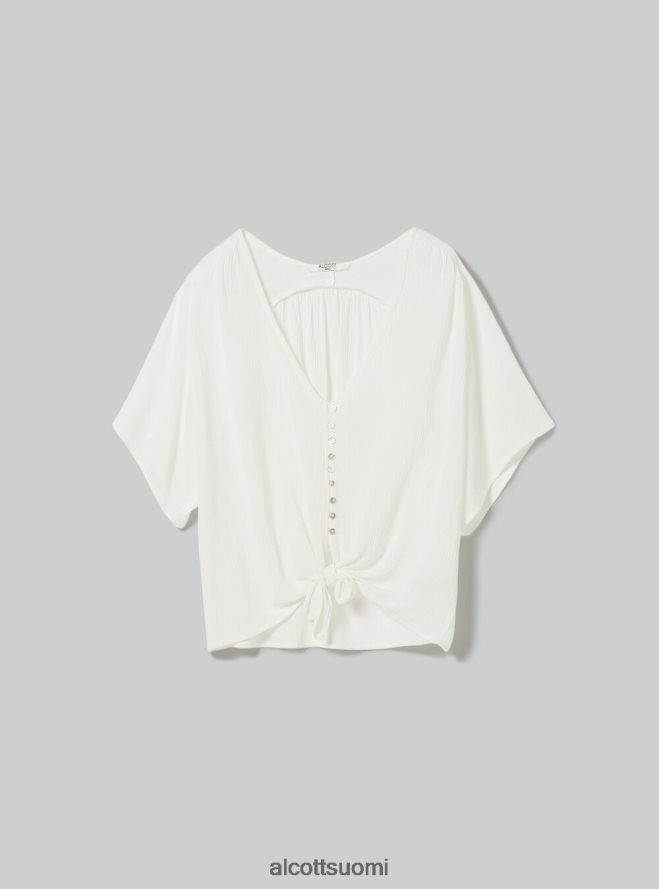 vaatetus fi Alcott naiset v-pääntie paita vyötäröllä solmu wh2 valkoinen HL28P04