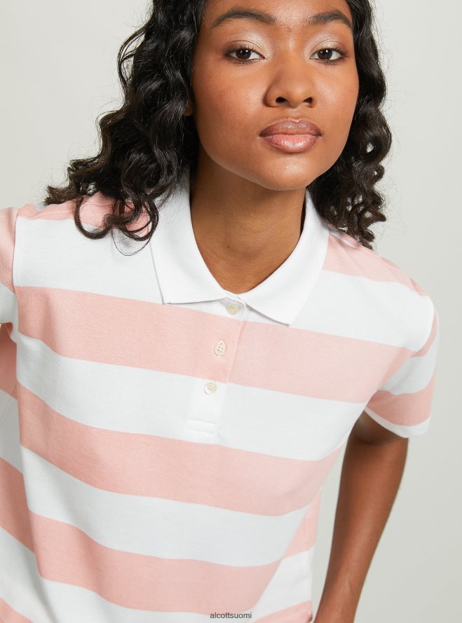 vaatetus fi Alcott naiset crop fit -poolopaita raidoilla c4400 pinkki HL28P07