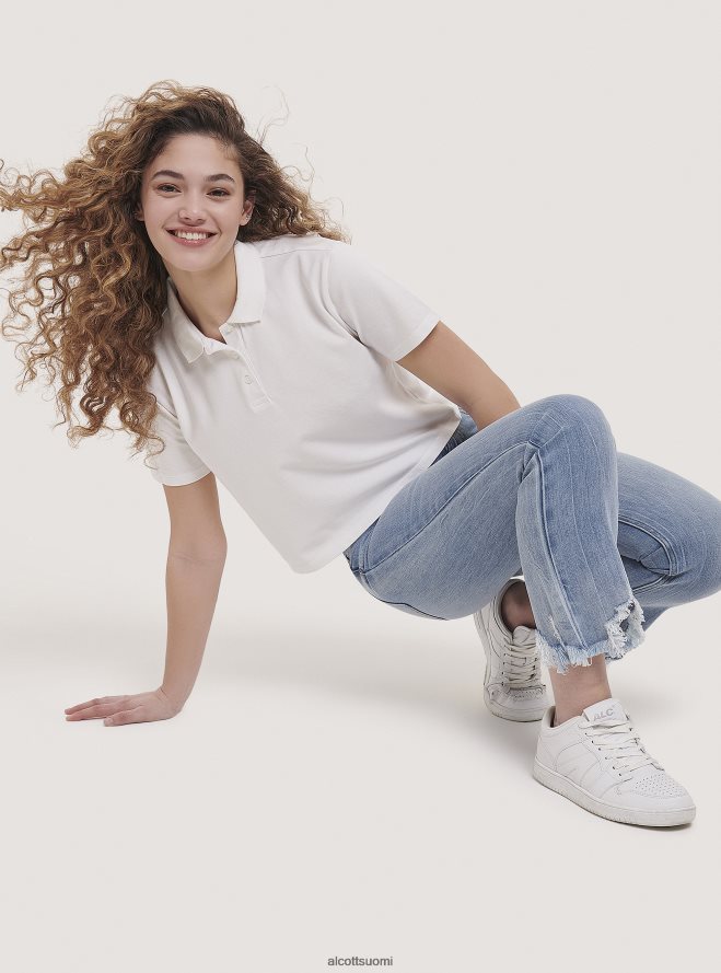 vaatetus fi Alcott naiset crop fit poolopaita valkoinen HL28P096