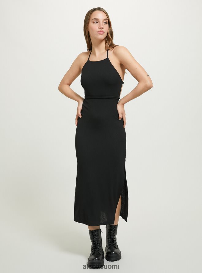 vaatetus fi Alcott naiset vestito lace up con scollo sul back musta HL28P063