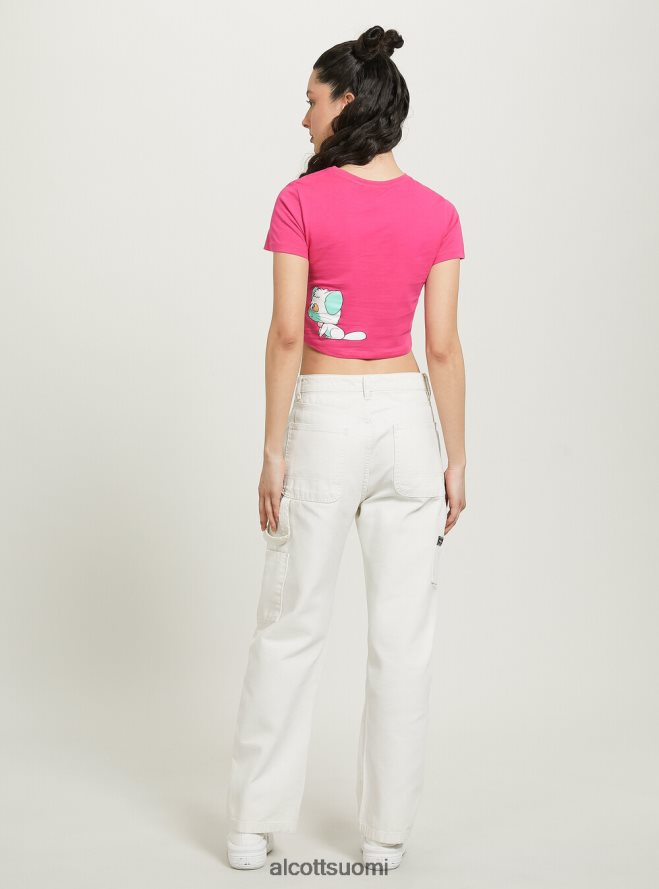 vaatetus fi Alcott naiset kermainen rajattu t-paita fx2 fuxia medium HL28P0341