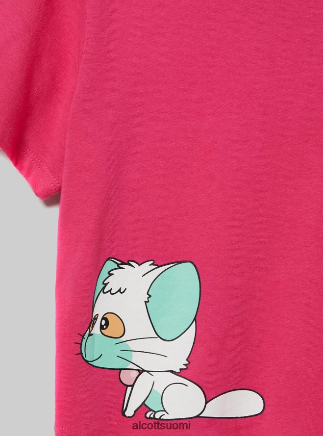 vaatetus fi Alcott naiset kermainen rajattu t-paita fx2 fuxia medium HL28P0341