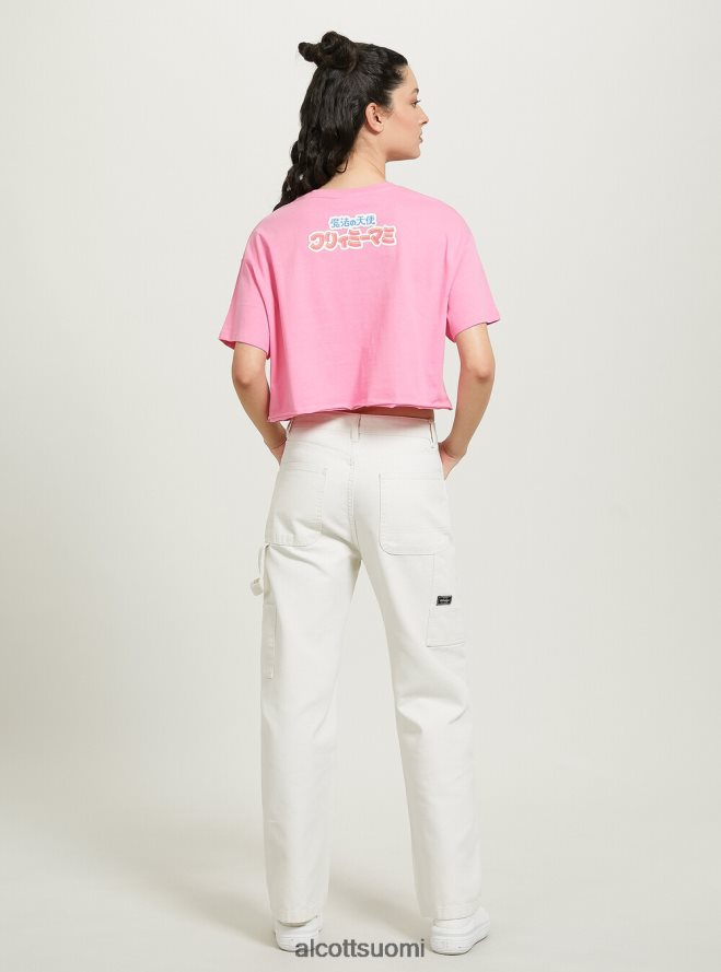 vaatetus fi Alcott naiset kermainen rajattu t-paita pk2 vaaleanpunainen medium HL28P0378