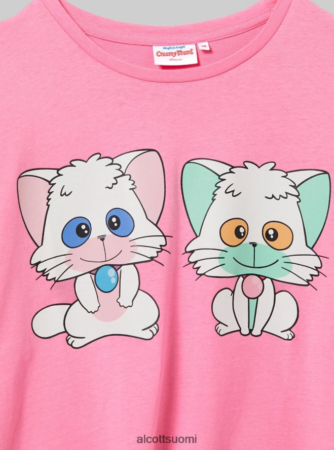 vaatetus fi Alcott naiset kermainen rajattu t-paita pk2 vaaleanpunainen medium HL28P0378