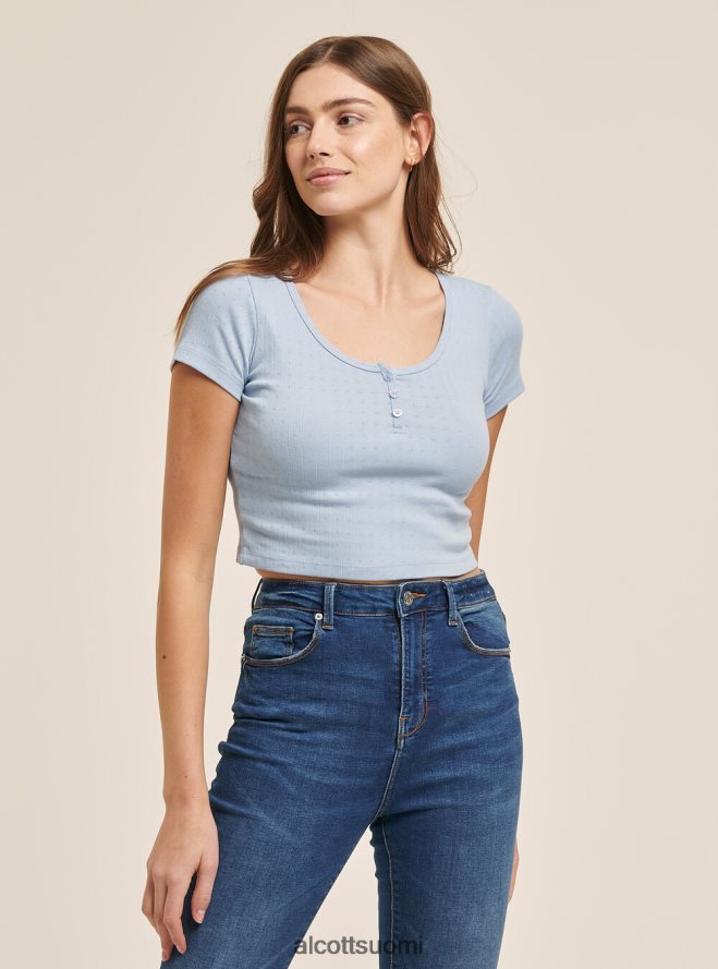 vaatetus fi Alcott naiset leikattu puuvillapusero napeilla musta HL28P0334