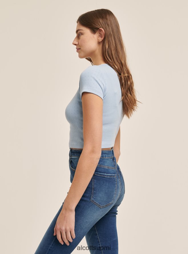 vaatetus fi Alcott naiset leikattu puuvillapusero napeilla musta HL28P0334