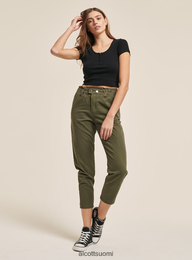 vaatetus fi Alcott naiset leikattu puuvillapusero napeilla musta HL28P0374