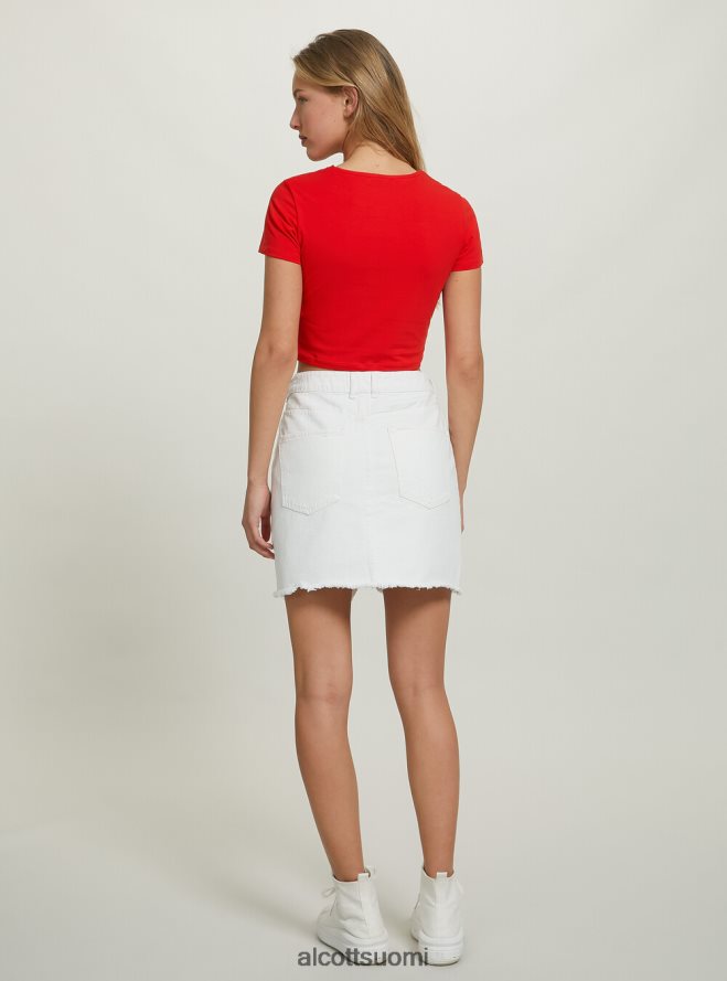 vaatetus fi Alcott naiset leikattu t-paita solmulla wh2 valkoinen HL28P0347