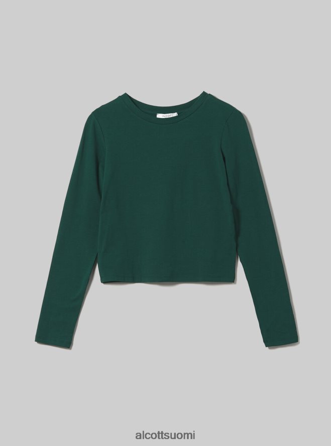 vaatetus fi Alcott naiset lyhennetty pitkähihainen t-paita bk1 musta HL28P0297