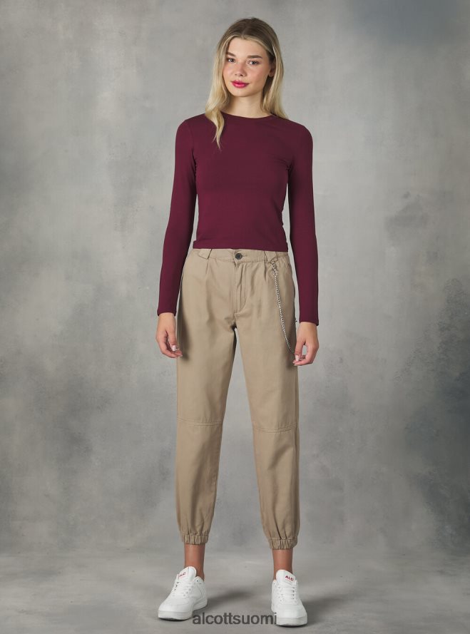 vaatetus fi Alcott naiset lyhennetty pitkähihainen t-paita bk1 musta HL28P0354