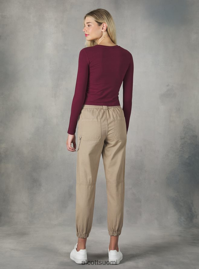 vaatetus fi Alcott naiset lyhennetty pitkähihainen t-paita bk1 musta HL28P0354