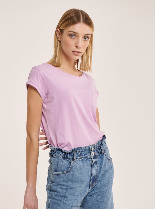 vaatetus fi Alcott naiset perus puuvillainen t-paita rintataskulla valkoinen HL28P0130