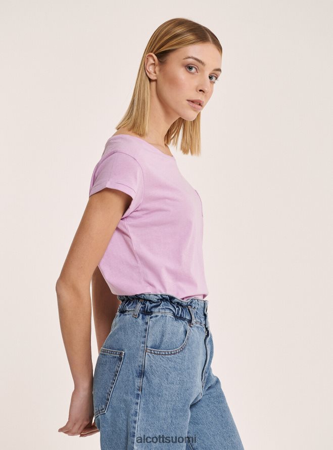 vaatetus fi Alcott naiset perus puuvillainen t-paita rintataskulla valkoinen HL28P0130