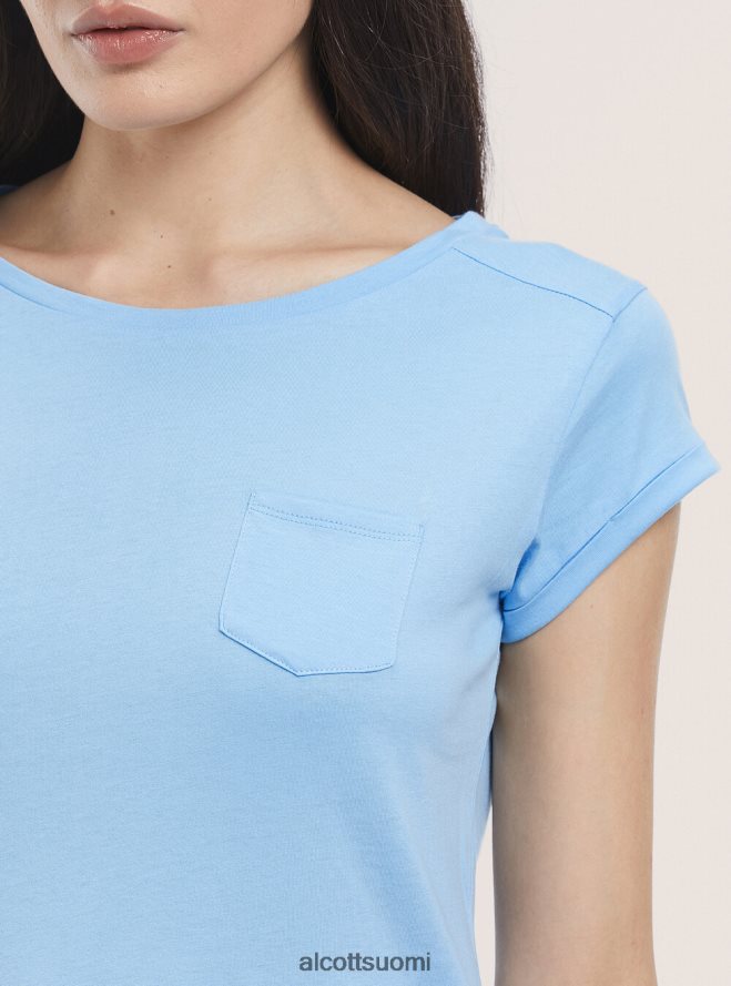 vaatetus fi Alcott naiset perus puuvillainen t-paita rintataskulla valkoinen HL28P0171