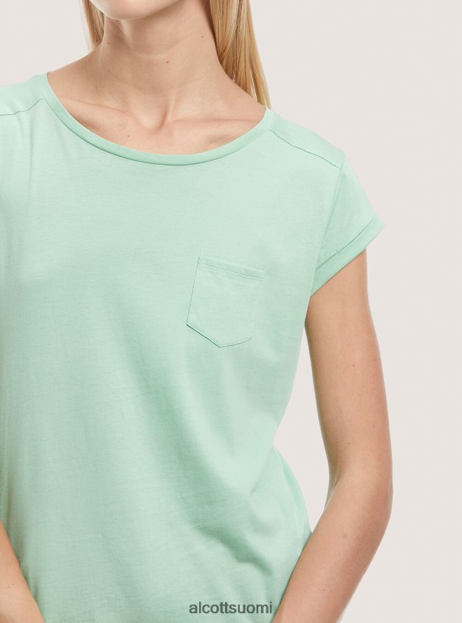 vaatetus fi Alcott naiset perus puuvillainen t-paita rintataskulla valkoinen HL28P0210