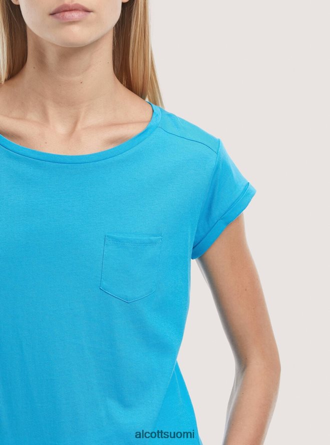 vaatetus fi Alcott naiset perus puuvillainen t-paita rintataskulla valkoinen HL28P0343