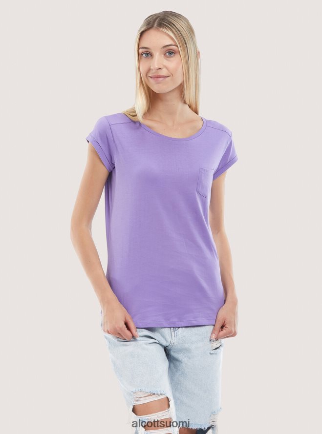 vaatetus fi Alcott naiset perus puuvillainen t-paita rintataskulla valkoinen HL28P0442